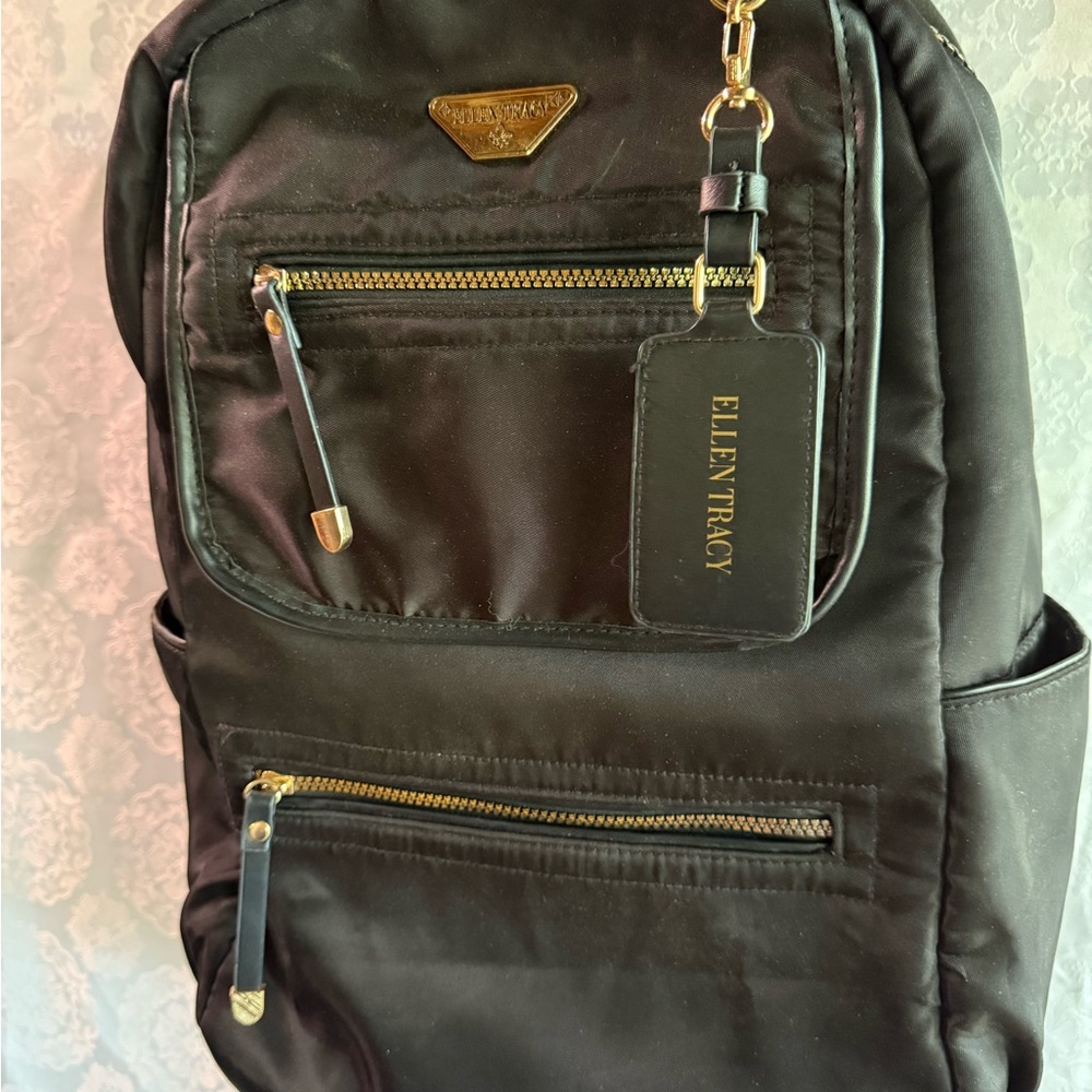 Ellen Tracy Sleek Black Backpack